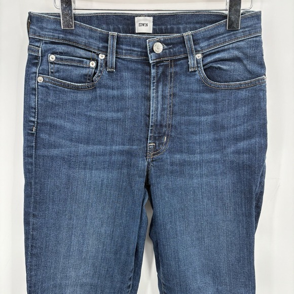 Edwin Raw Hem High Waisted Perfect Fit Denim Jeans Womans Size 27 #26P - Picture 2 of 7